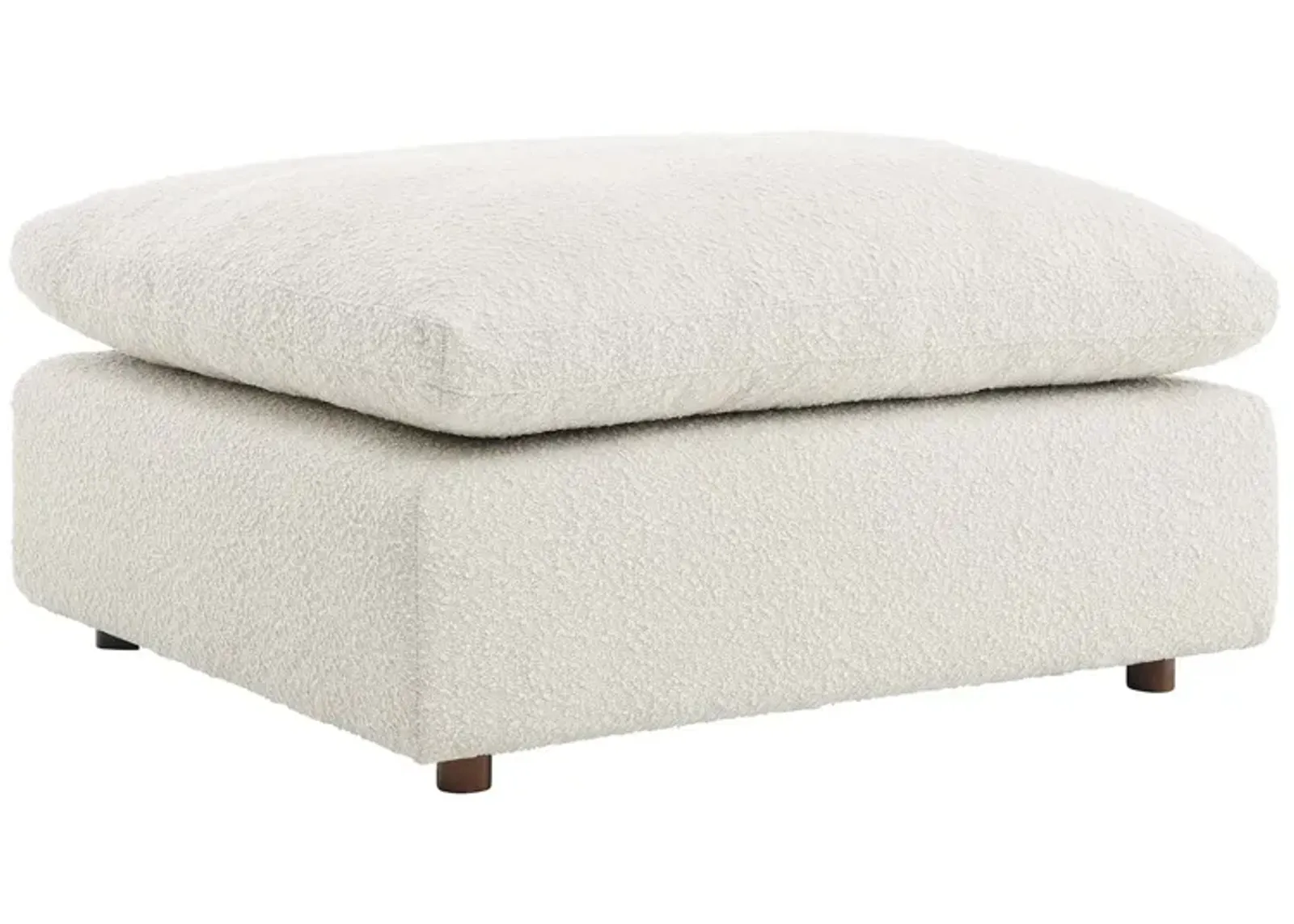 Commix Down Filled Overstuffed Boucle Fabric Ottoman