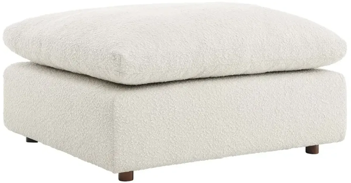 Commix Down Filled Overstuffed Boucle Fabric Ottoman