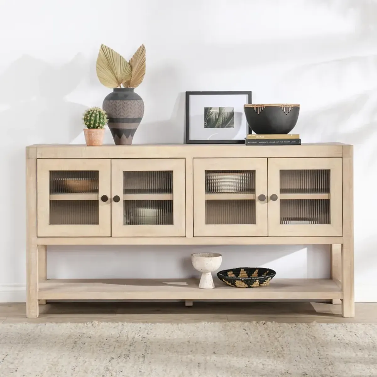 Tenno 70" Reclaimed Pine Wood White Wash Sideboard