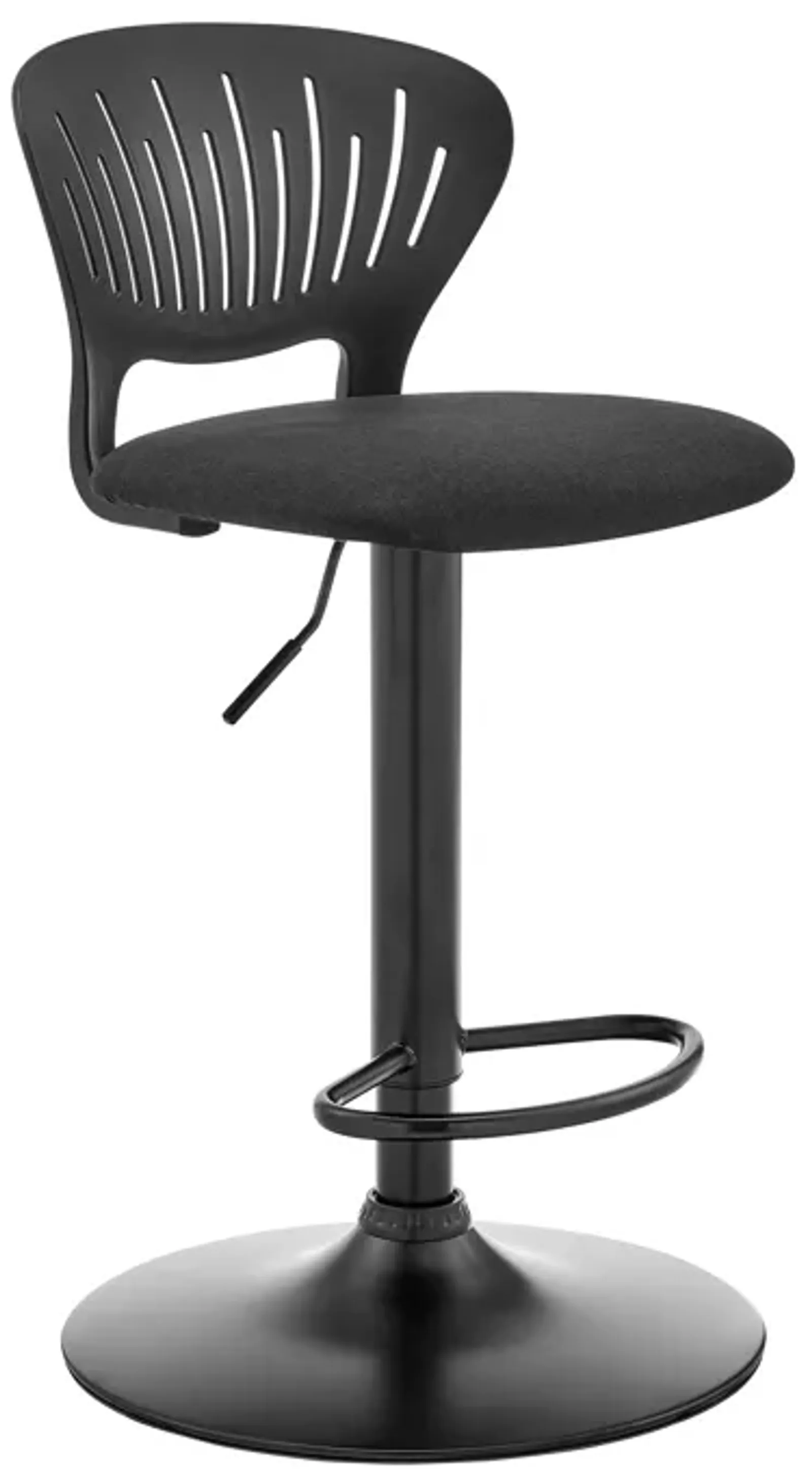 Padua Adjustable Black Upholstery Swivel Stool