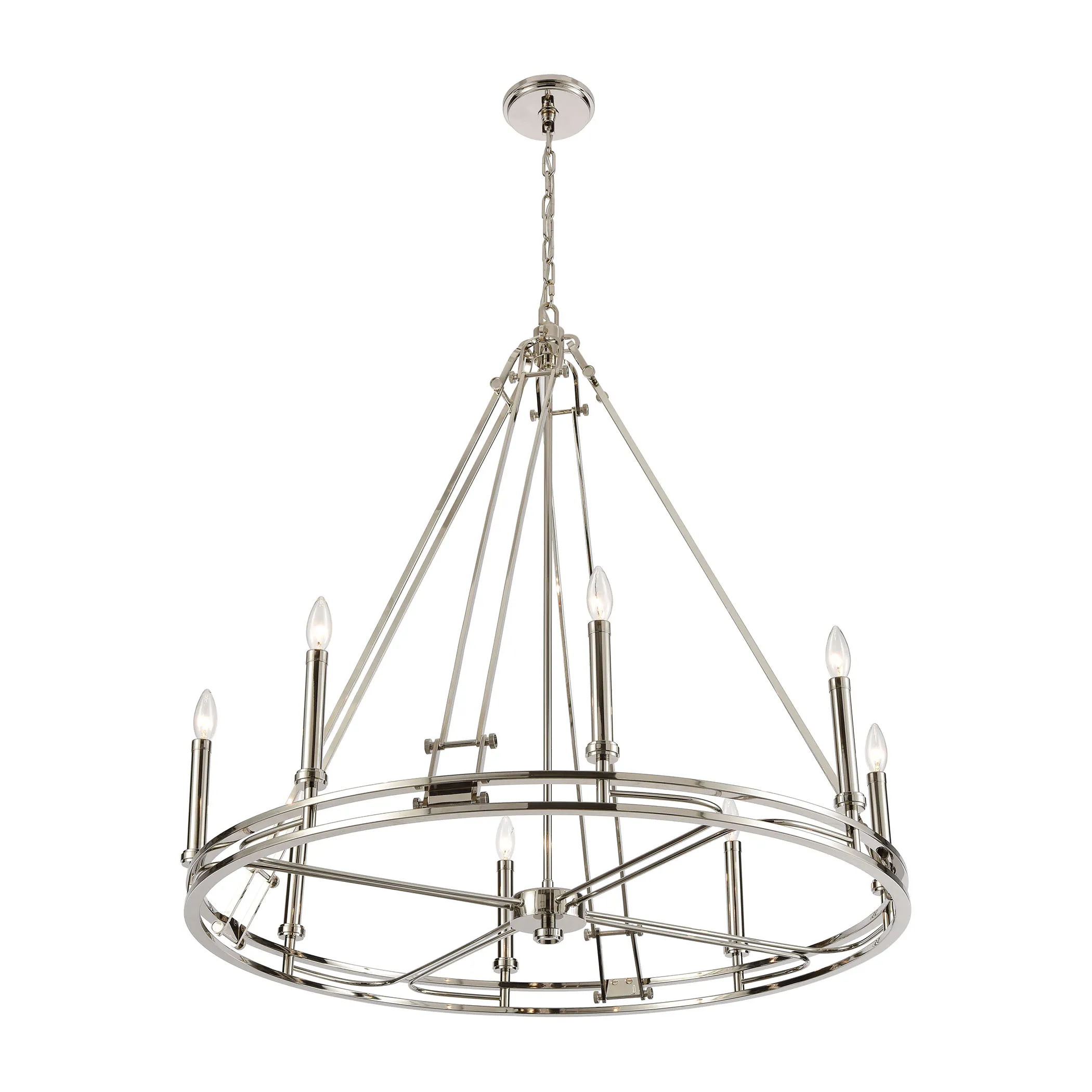 Bergamo 8-Light Chandelier in Polished Nickel