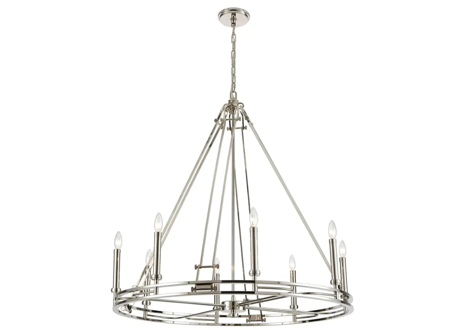 Bergamo 8-Light Chandelier in Polished Nickel