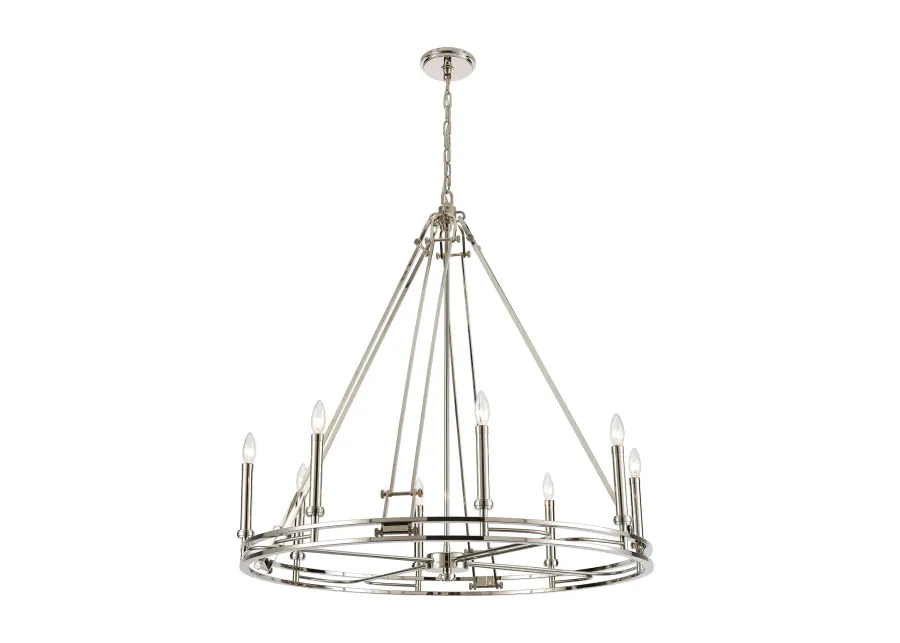 Bergamo 8-Light Chandelier in Polished Nickel