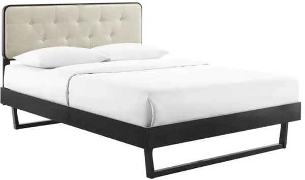 Bridgette Queen Wood Platform Bed With Angular Frame