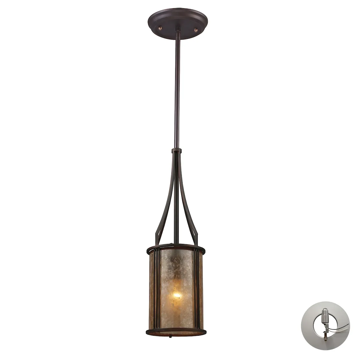 Barringer 6" Wide 1-Light Mini Pendant - Aged Bronze