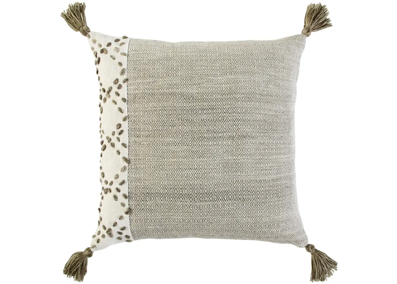 INDOOR OUTDOOR Color Block Ivory/Taupe Pillow