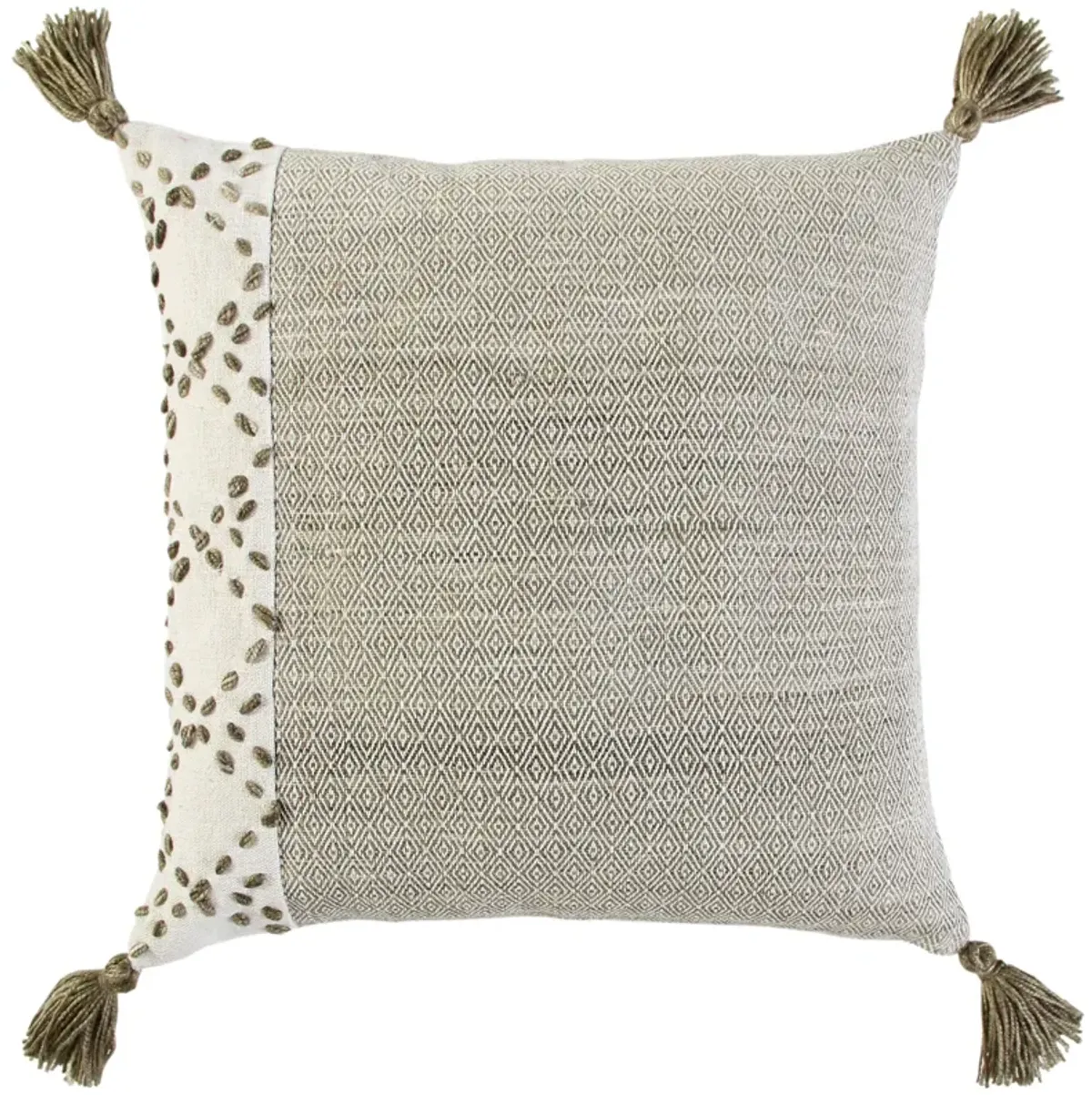 INDOOR OUTDOOR Color Block Ivory/Taupe Pillow