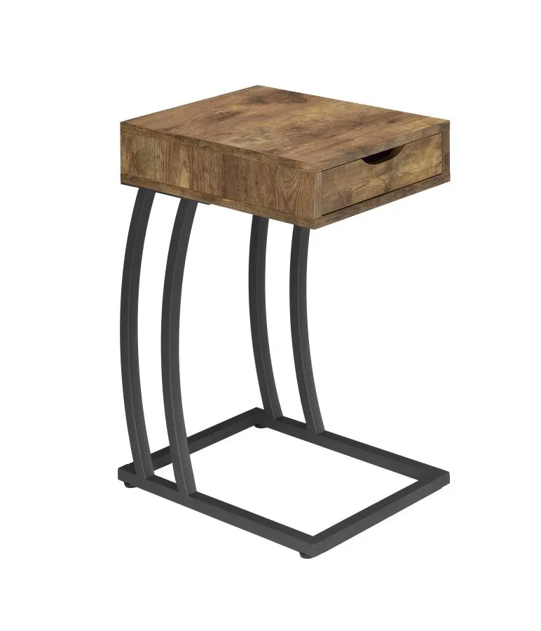 Troy Accent Table with Power Outlet Antique Nutmeg