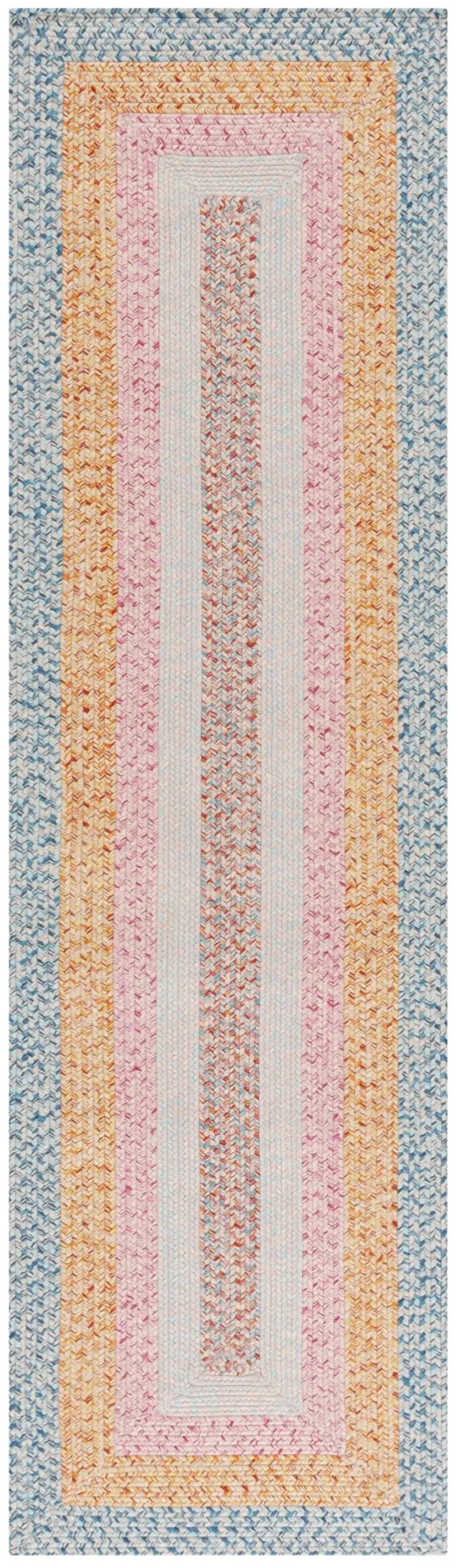 BRAIDED 318 AQUA  2'-3' x 8' Runner Rug