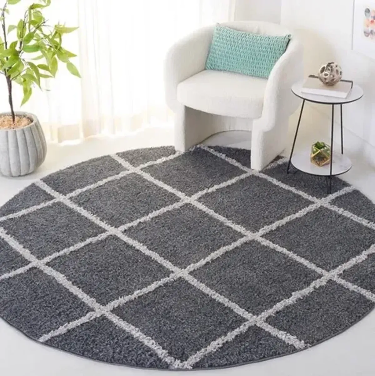 NORWAY 206 Grey 6'-7' X 6'-7' Round Round Rug