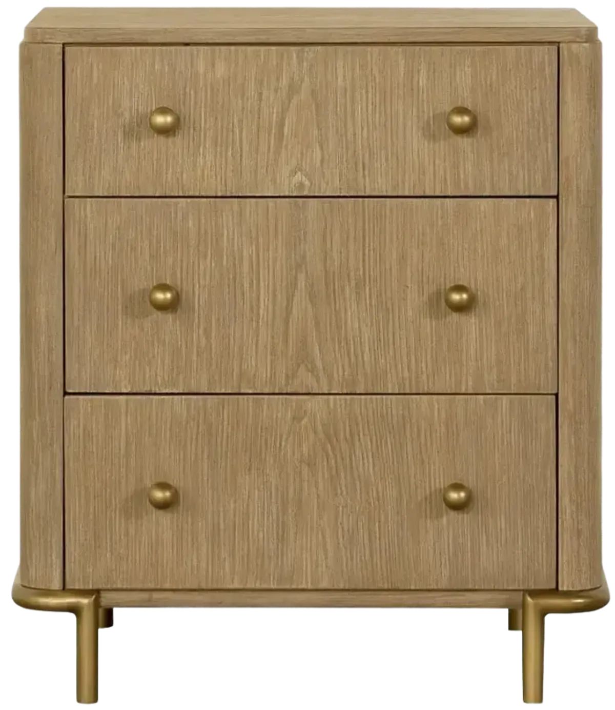 Aaliyah 3-Drawer Nightstand with Dual Usb Ports