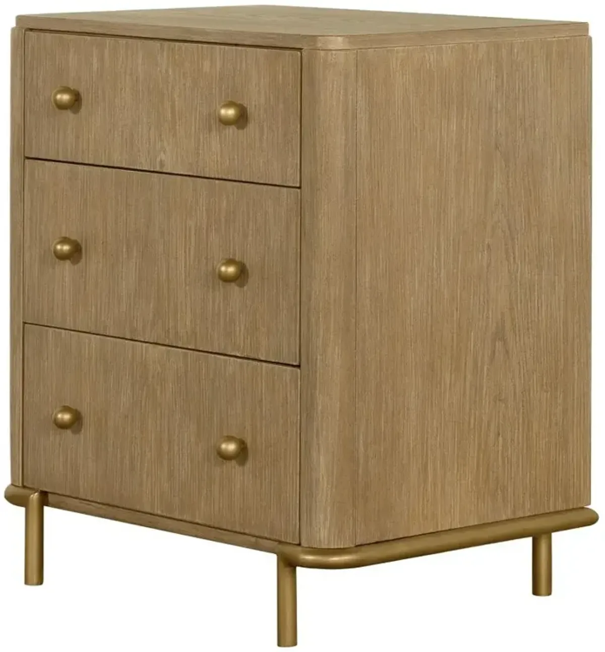 Aaliyah 3-Drawer Nightstand with Dual Usb Ports