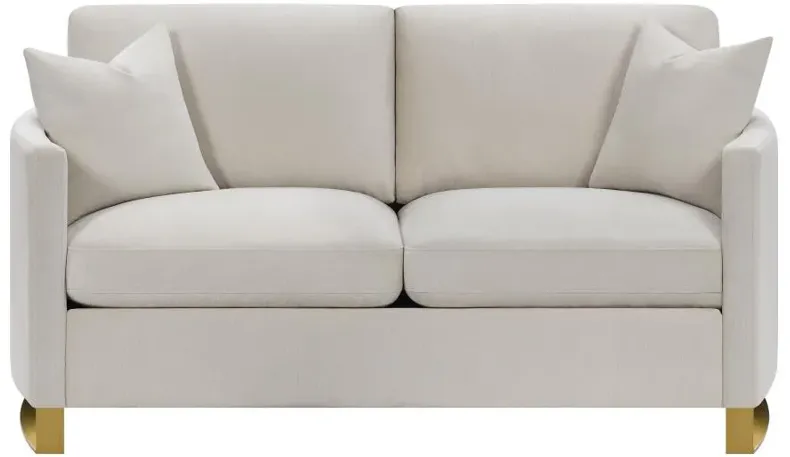 Corliss Upholstered Arched Arms Loveseat Beige