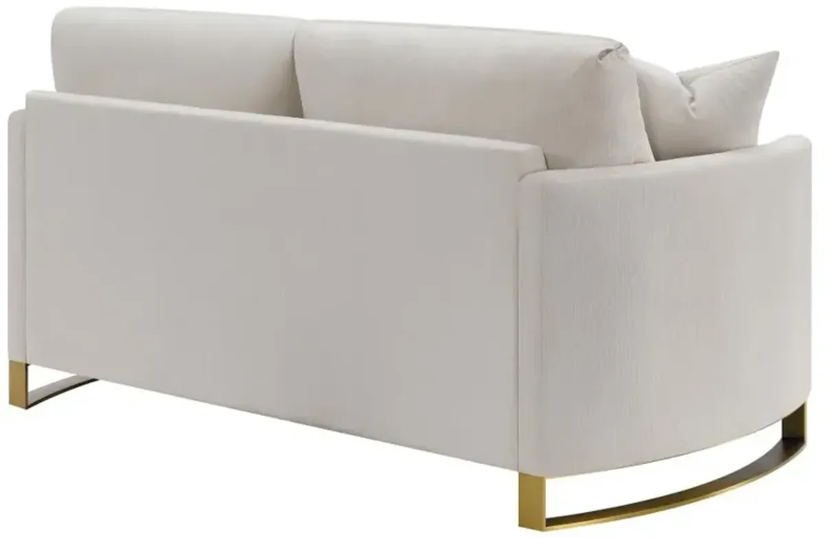 Corliss Upholstered Arched Arms Loveseat Beige