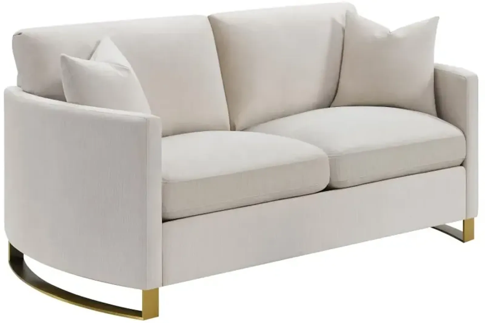 Corliss Upholstered Arched Arms Loveseat Beige