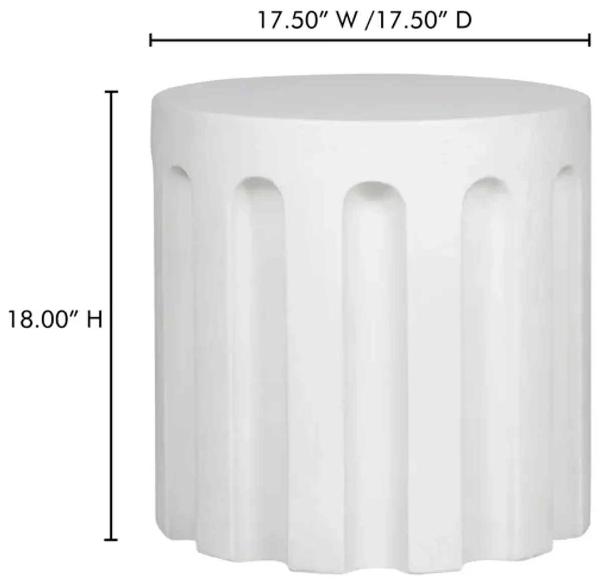 Eris Outdoor Accent Table White