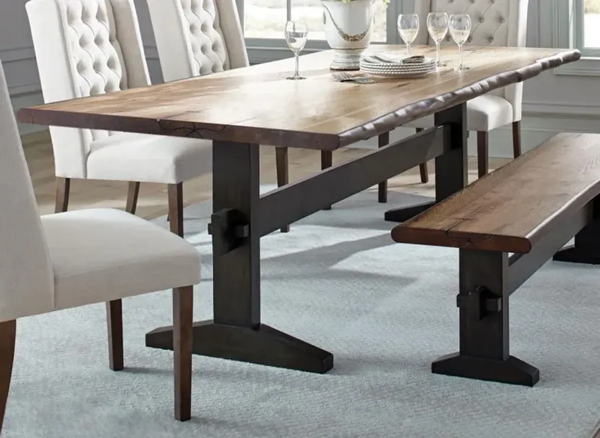 Abbeville Live Edge Trestle Dining Table