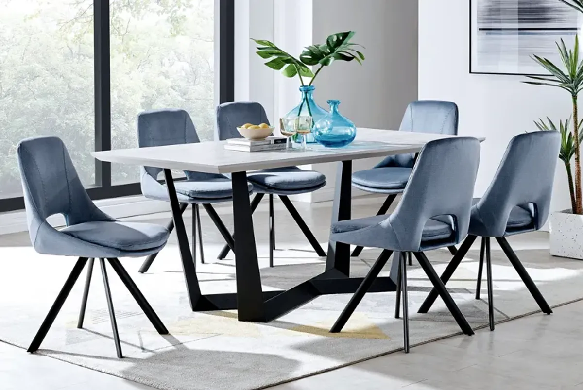 Radford and Blue Lexi 7 Piece Modern Rectangular Dining Set