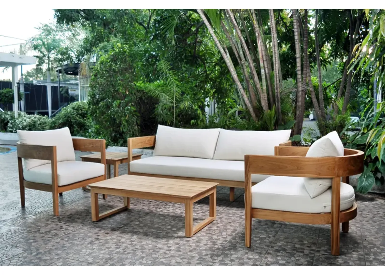 Panama Jack Bali Teak 5-Piece Seating Set