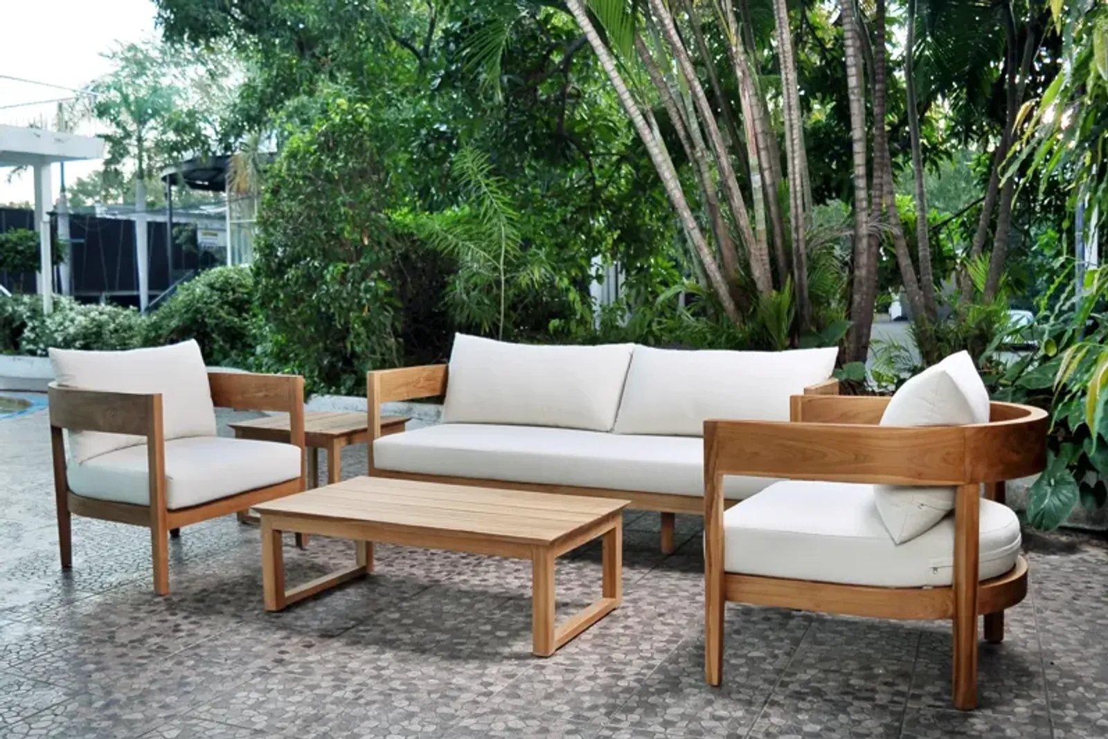 Panama Jack Bali Teak 5-Piece Seating Set