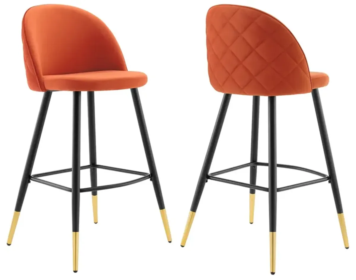 Cordial Performance Velvet Bar Stools - Set of 2