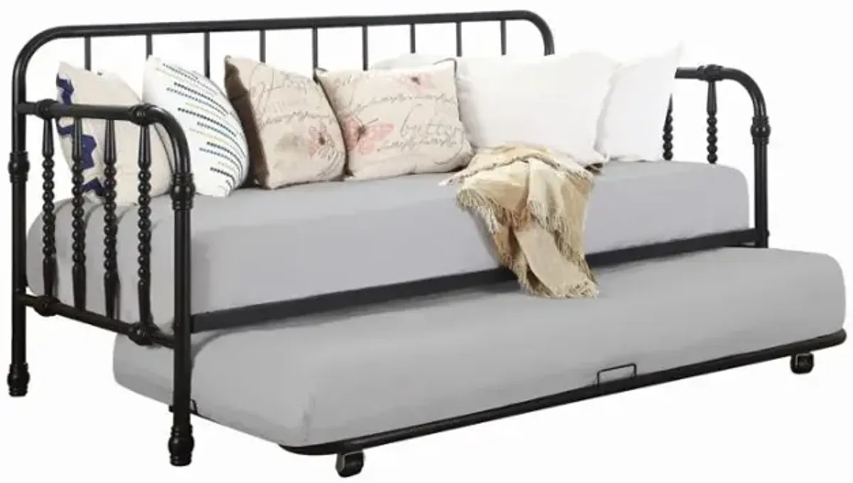 Marina Twin Metal Daybed with Trundle Black