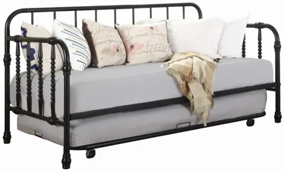 Marina Twin Metal Daybed with Trundle Black