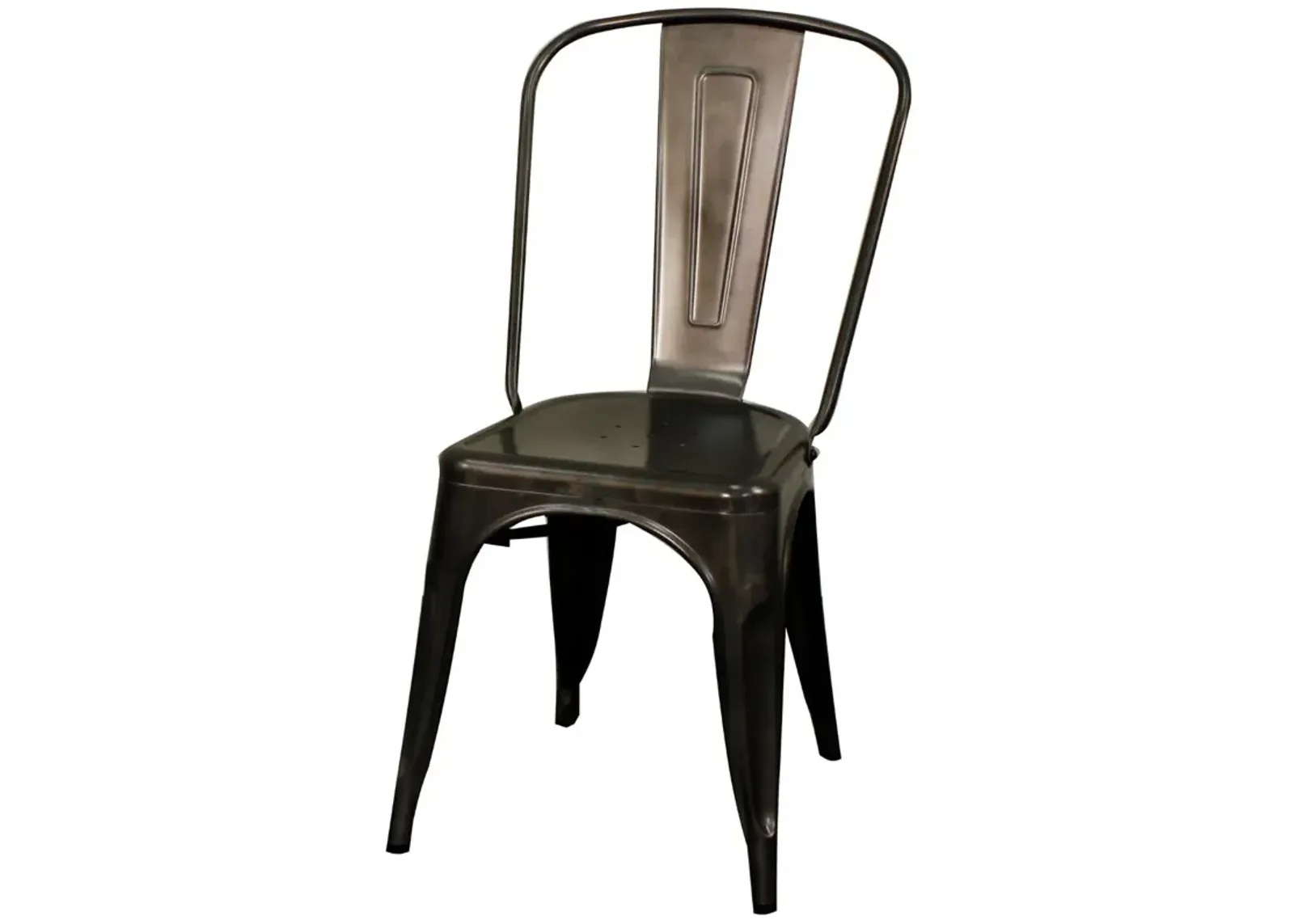 Metropolis Metal Dining Side Chair, Gunmetal (Set of 4)