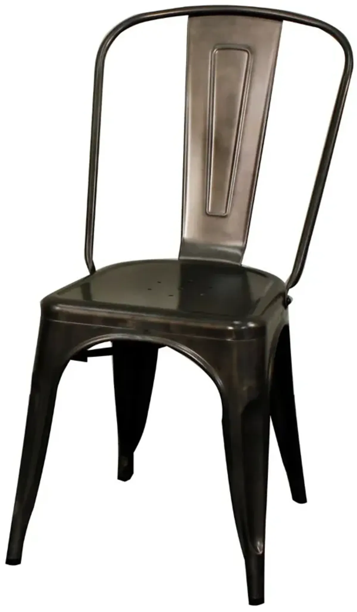 Metropolis Metal Dining Side Chair, Gunmetal (Set of 4)