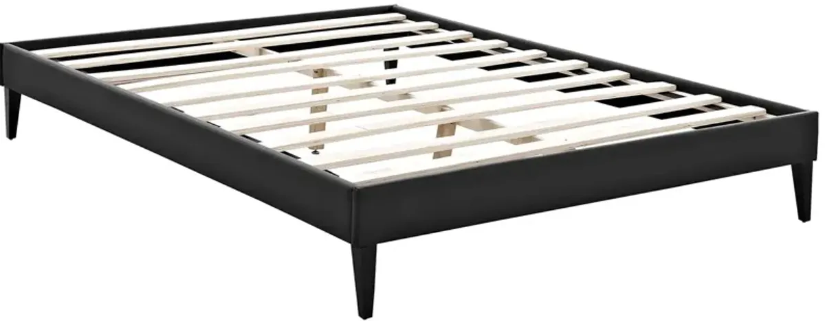 Tessie Full Vinyl Bed Frame with Squared Tapered Legs