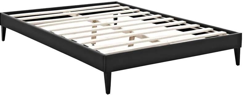 Tessie Full Vinyl Bed Frame with Squared Tapered Legs