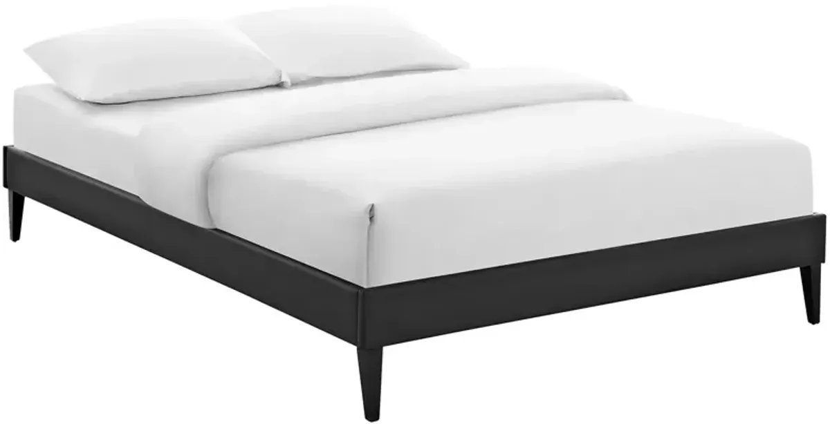 Tessie Full Vinyl Bed Frame with Squared Tapered Legs