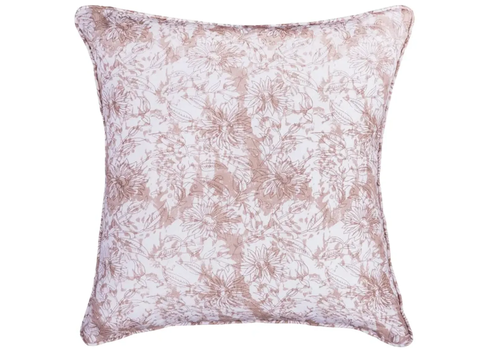 Block Print 20x20 Hand-Printed Reversible Pillow in 100% Cotton