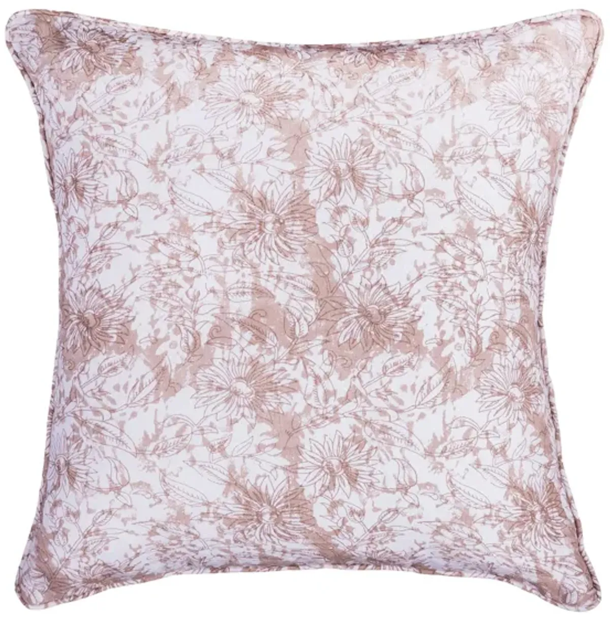 Block Print 20x20 Hand-Printed Reversible Pillow in 100% Cotton