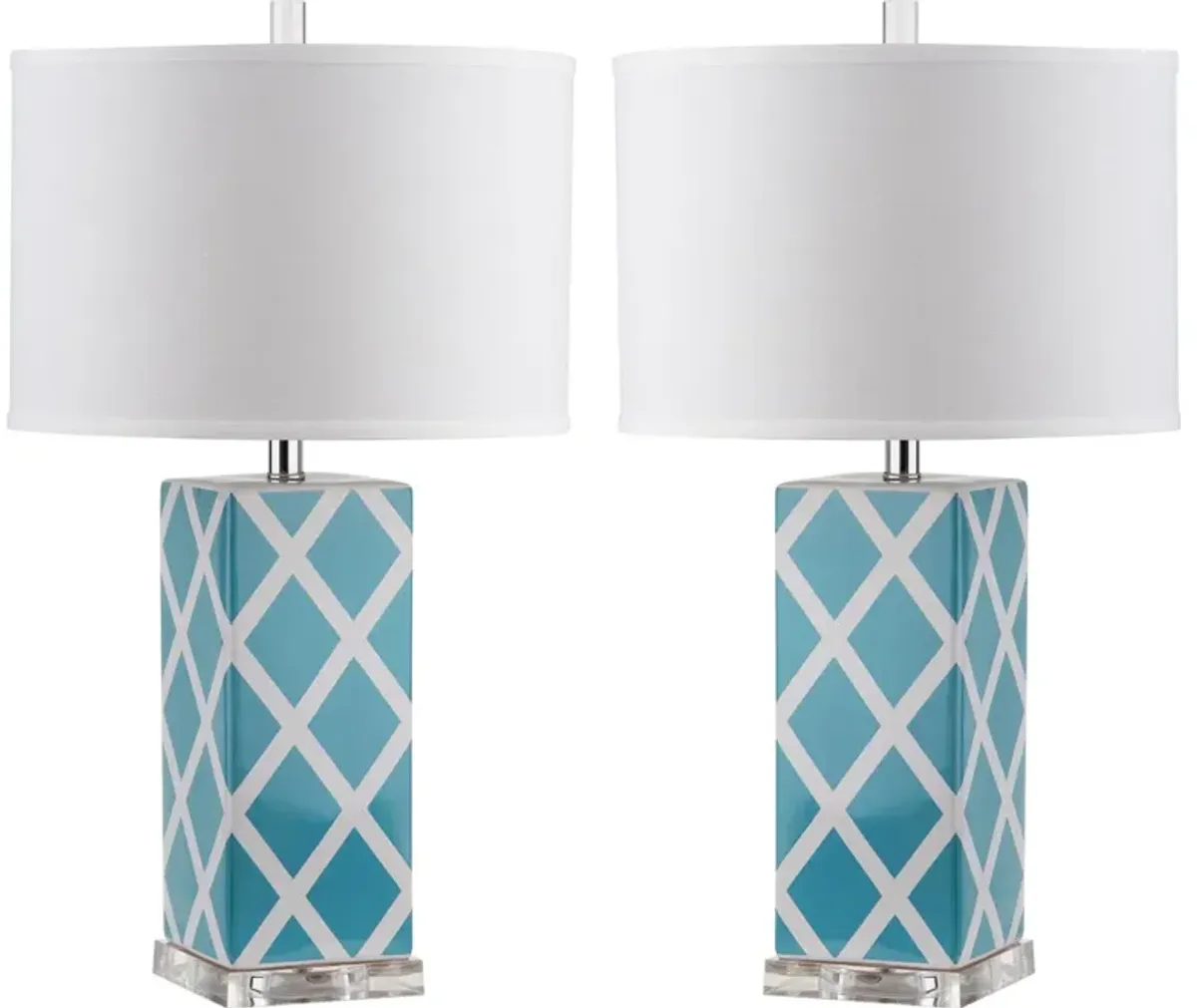 Garden 27-Inch H Lattice Table Lamp - Set of 2