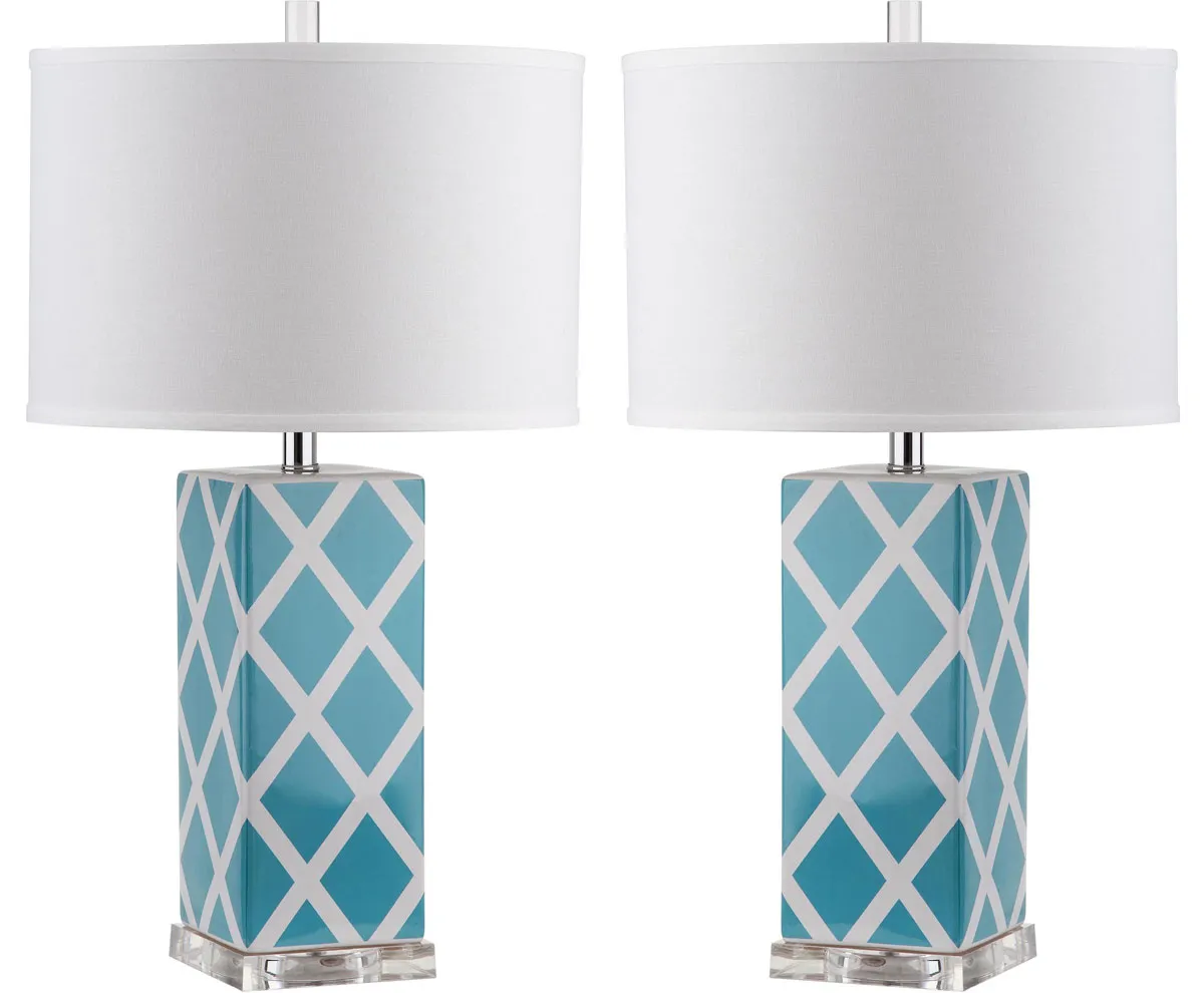 Garden 27-Inch H Lattice Table Lamp - Set of 2