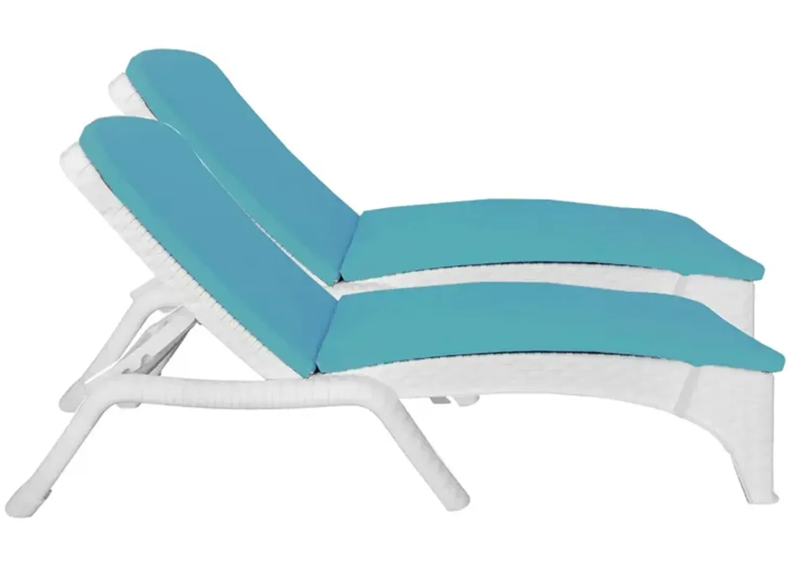 Roma Set of 2 Chaise Lounger w/cushion-White