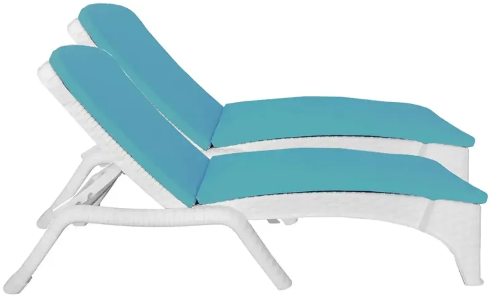 Roma Set of 2 Chaise Lounger w/cushion-White