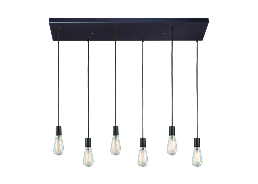 Menlow Park 30" Wide 6-Light Multi Pendant - Oiled Bronze