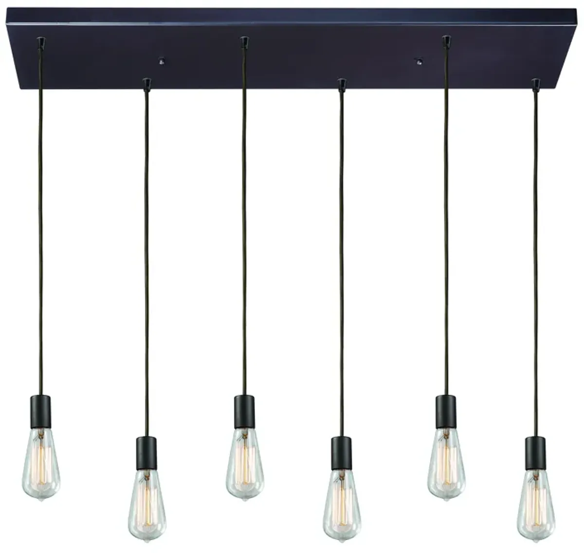 Menlow Park 30" Wide 6-Light Multi Pendant - Oiled Bronze