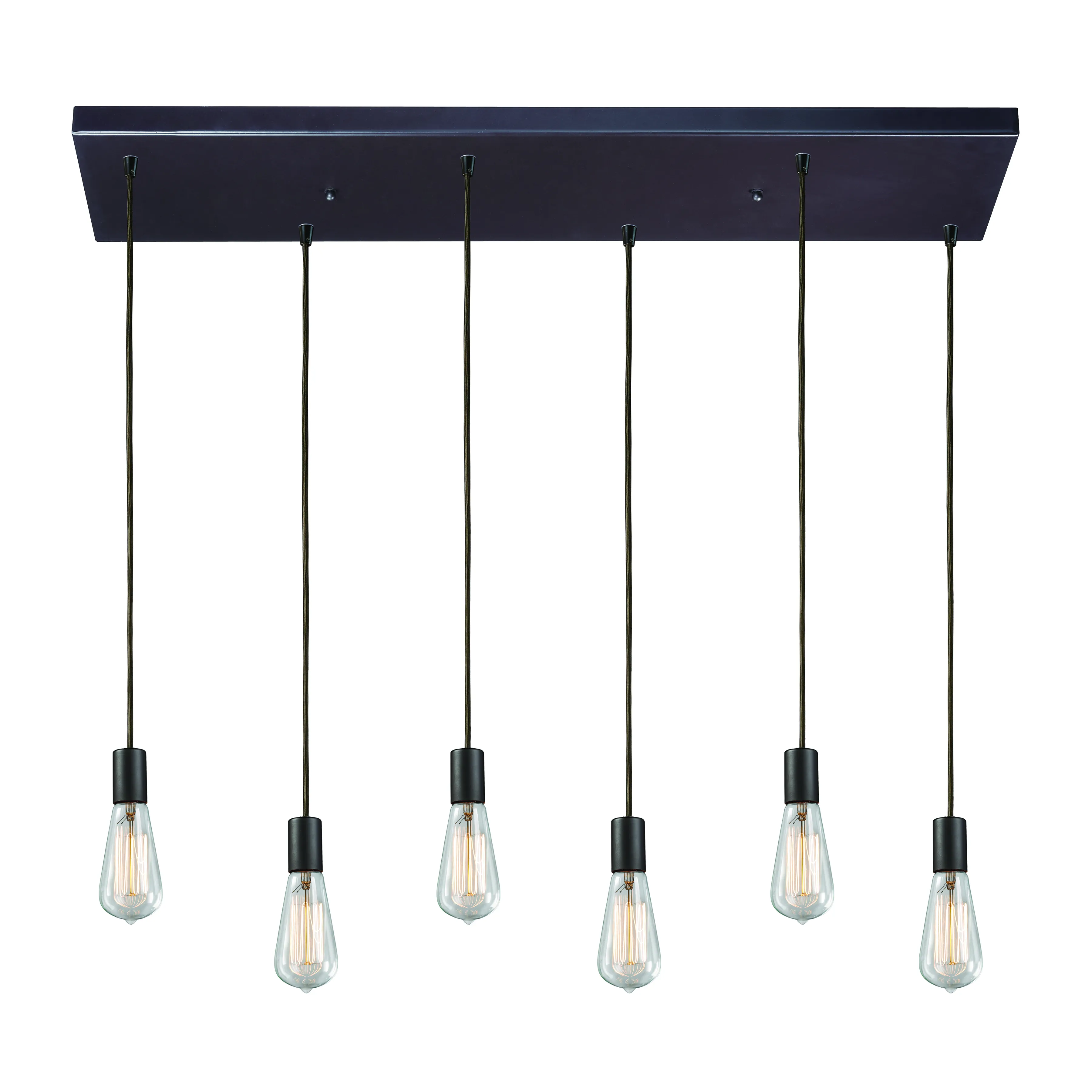 Menlow Park 30" Wide 6-Light Multi Pendant - Oiled Bronze