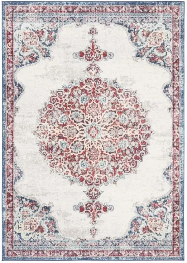 Brentwood 867 Ivory / Red 3' X 5' Small Rectangle Powerloomed Rug