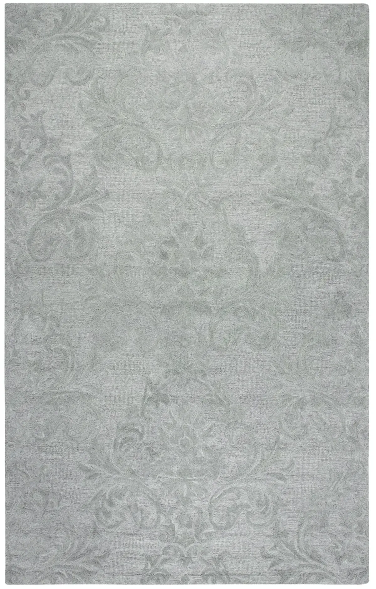 Fifth Avenue Gray Damask Wool 8' x 10' Rectangle Rug