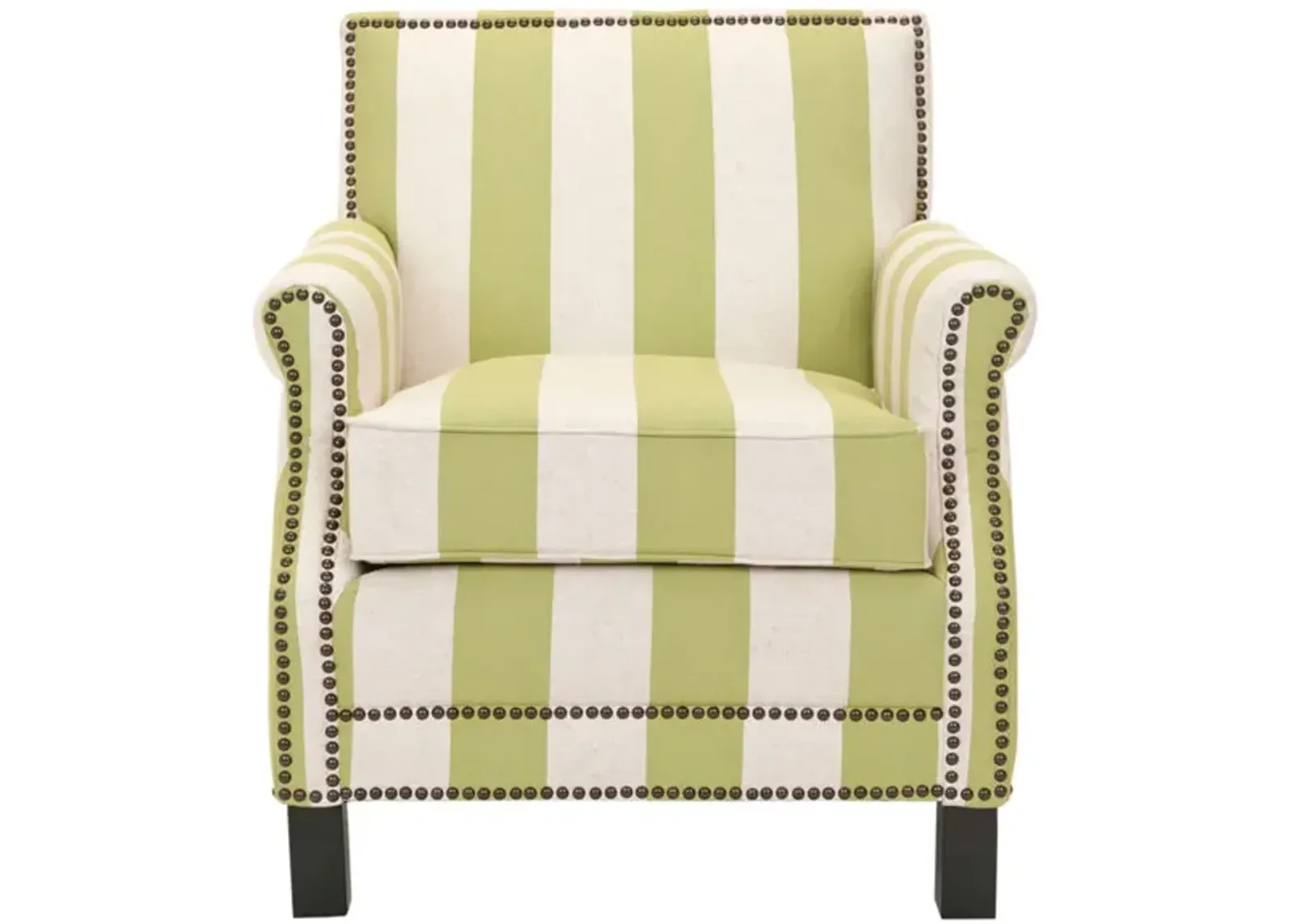 EASTON CLUB CHAIR WITH STRIPES - BRASS NAIL HEADS 