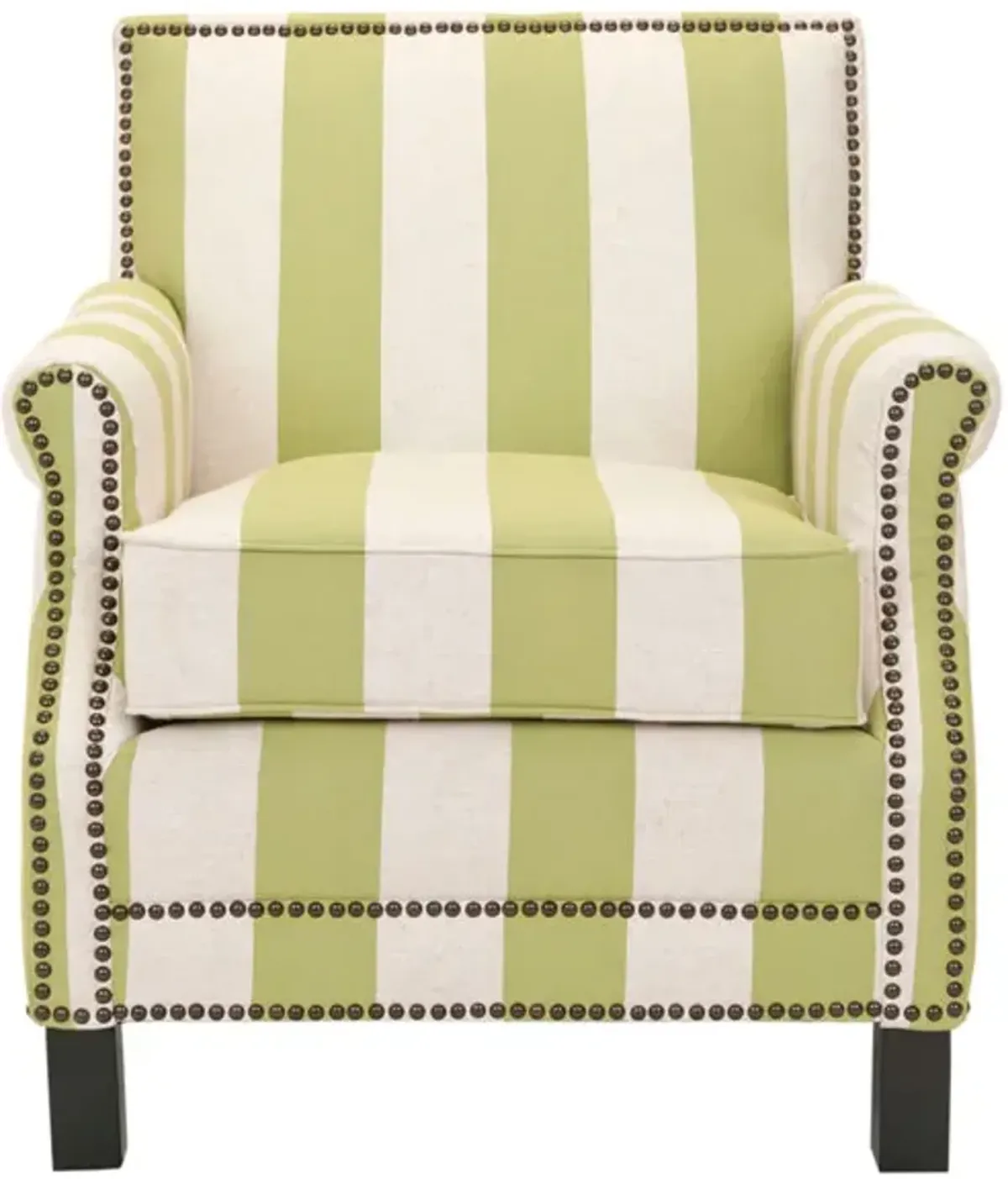 EASTON CLUB CHAIR WITH STRIPES - BRASS NAIL HEADS 