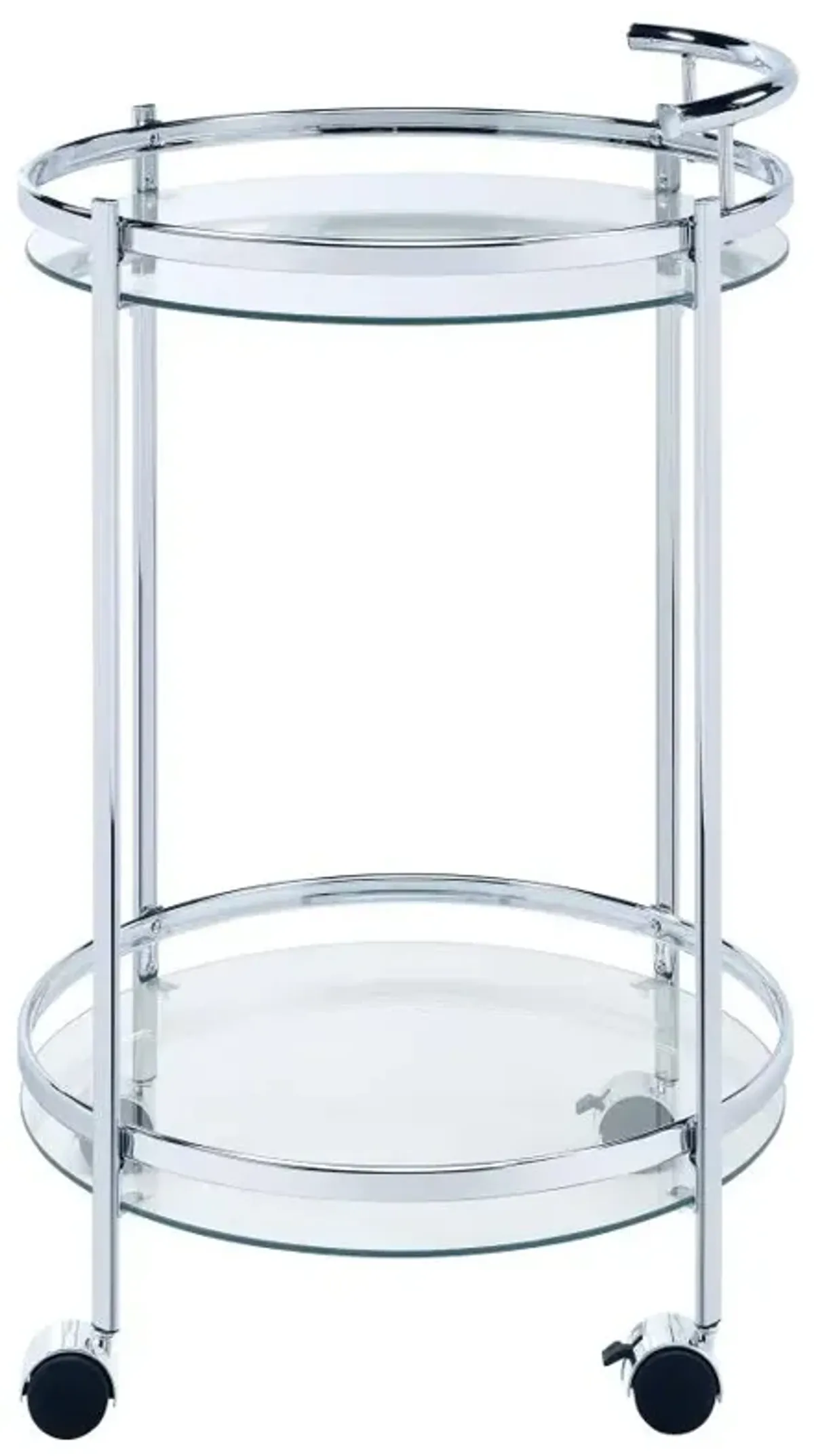 Chrissy 2-tier Round Glass Bar Cart Chrome