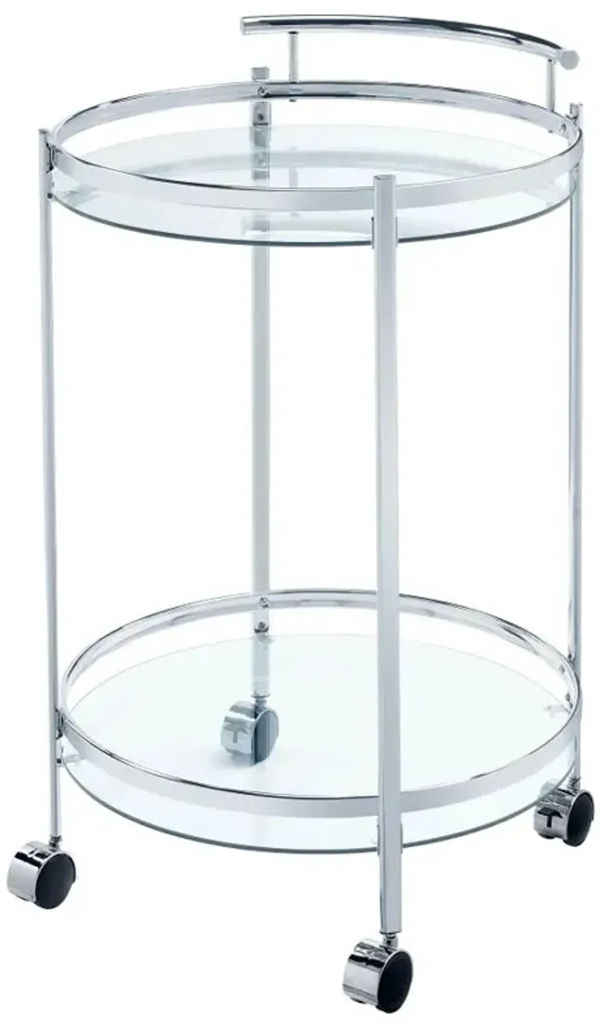 Chrissy 2-tier Round Glass Bar Cart Chrome