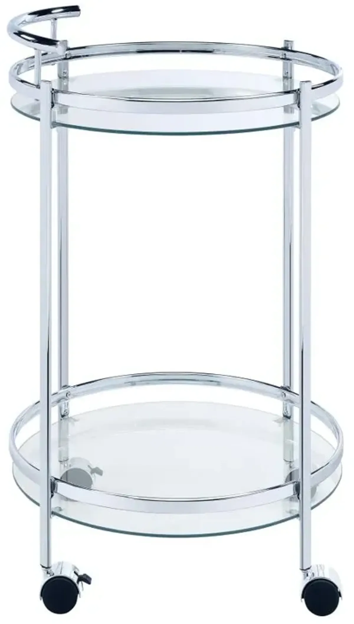 Chrissy 2-tier Round Glass Bar Cart Chrome