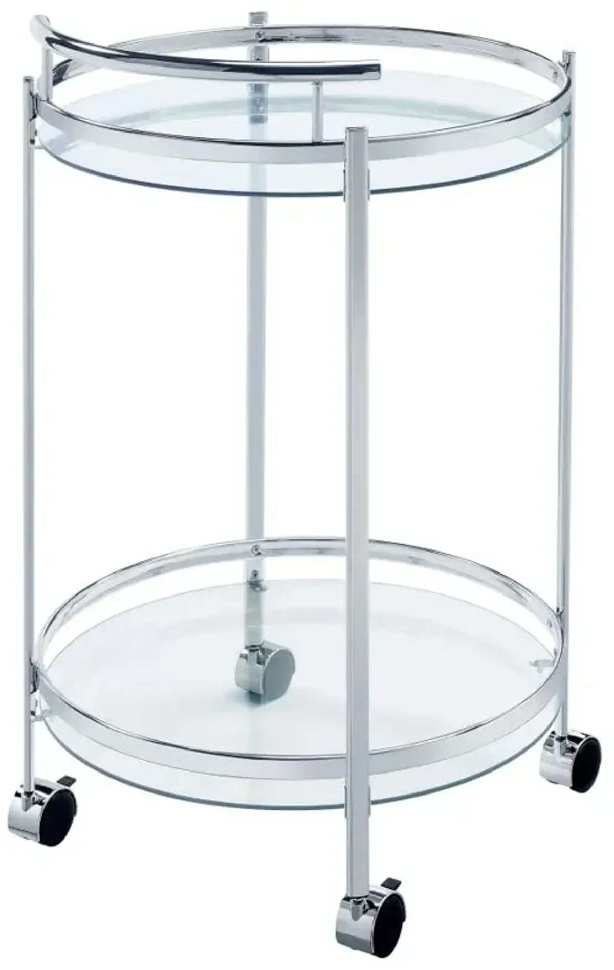 Chrissy 2-tier Round Glass Bar Cart Chrome