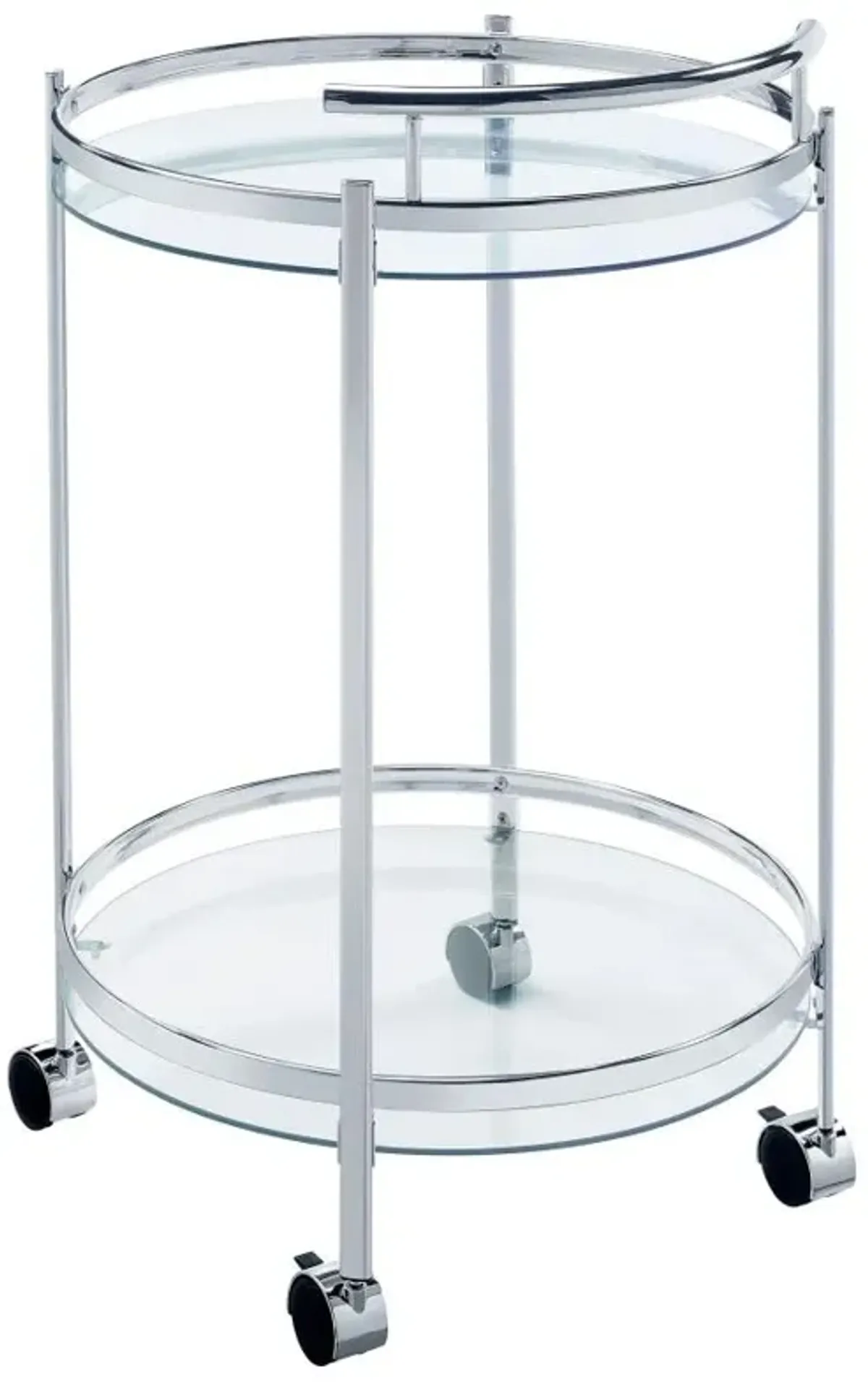 Chrissy 2-tier Round Glass Bar Cart Chrome